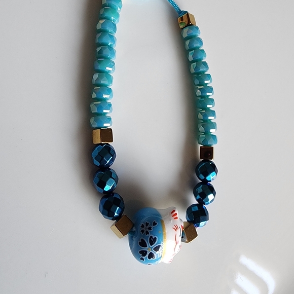 Blue Beaded Hematite Bracelet - Picture 4 of 5